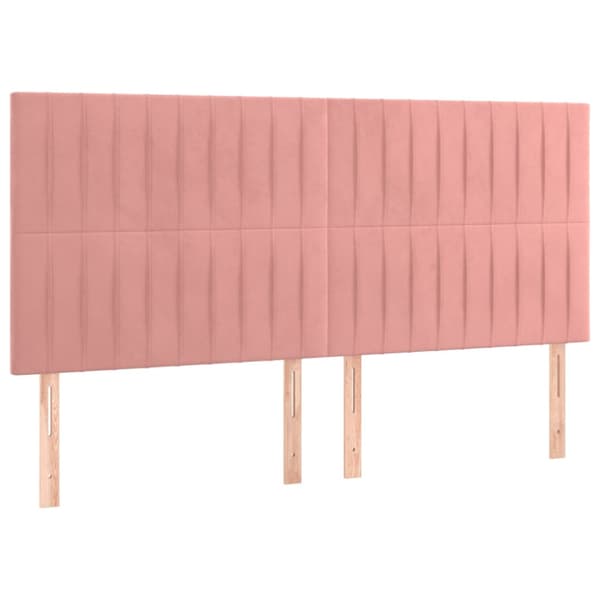 Ramsäng med madrass rosa 200x200 cm sammet