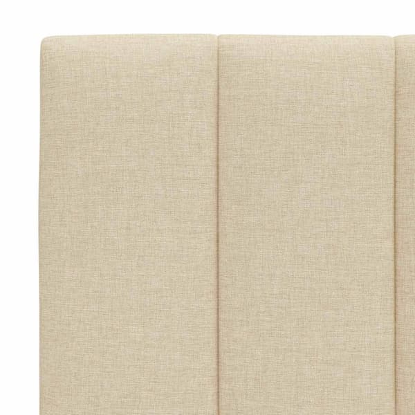 Bed with Mattress "Hanko" Cream 140x190 cm Fabric