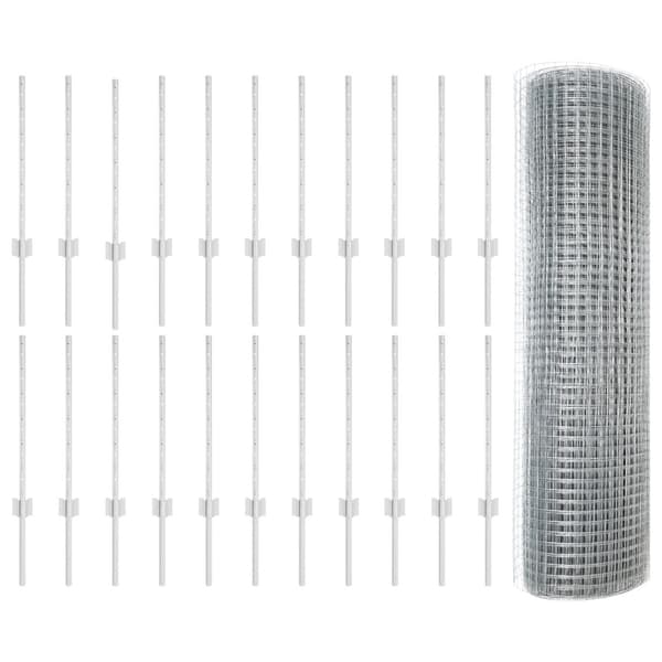 Stängsel med stolpe Silver 0,6 x 50 m Stål
