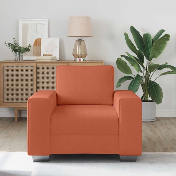 Soffstol röd orange 100x77x82 cm manchestertyg