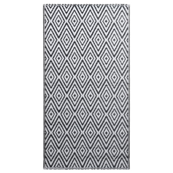 Utomhusmatta ARAKIL vit och svart 80x150 cm PP