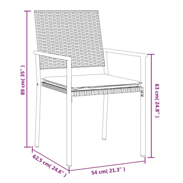 Matgrupp för trädgården dynor 5 delar konstrottning & stål