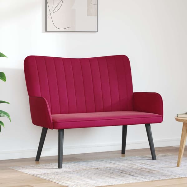 Tvåsitssoffa Vinröd 115 x 61 x 87 cm Sammet