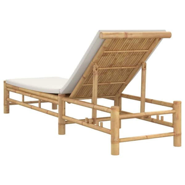 Solsäng med dynor 55x199x30 cm bambu