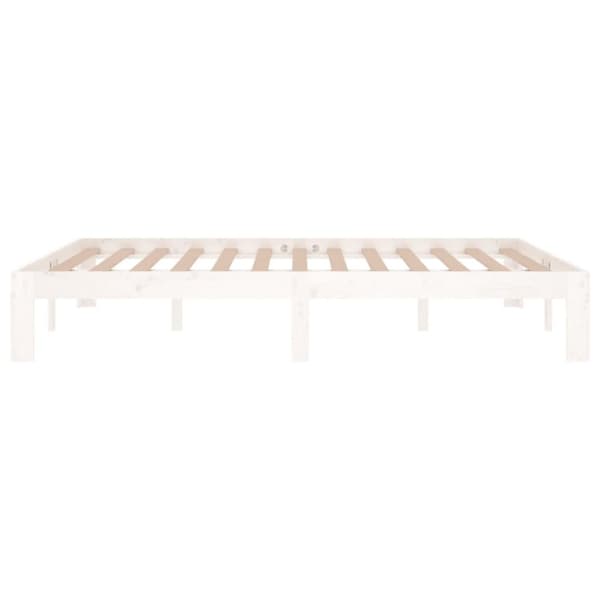 Sängram vit massivt trä 135x190 cm
