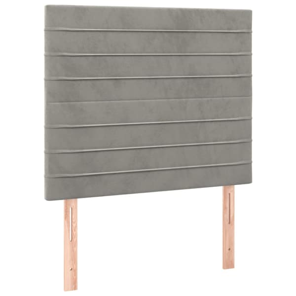 Sänggavel ljusgrå 100x5x118/128 cm sammet