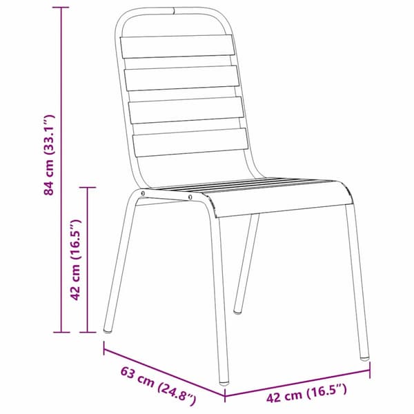 Trädgårdsmöbelset 9 pcs Antracit Pulverlackerad stål