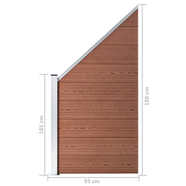 Staketpanel WPC 95x(105-180) cm brun