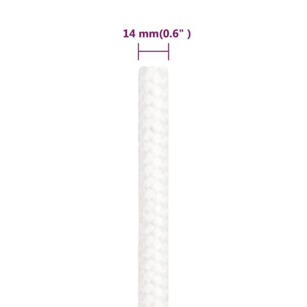 Båtlina helvit 14 mm 100 m polypropylen