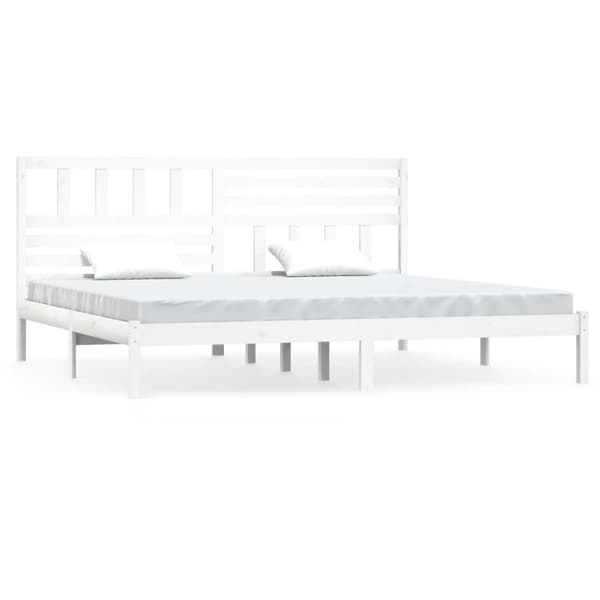 Sängram vit massiv furu 200x200 cm