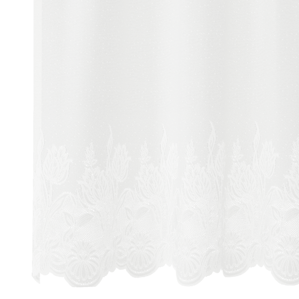 Spetsgardin med gardiner Blommor Vit 200 x 600 cm Polyester
