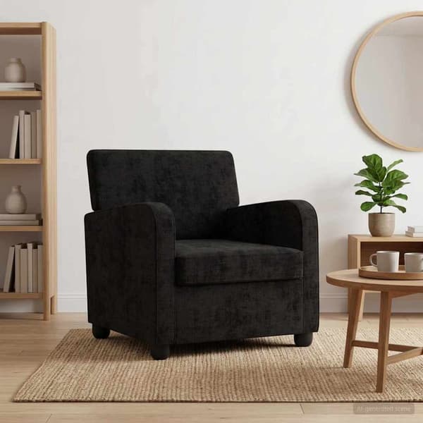 Fåtölj Svart Chenille