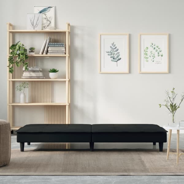 Bäddsoffa svart tyg