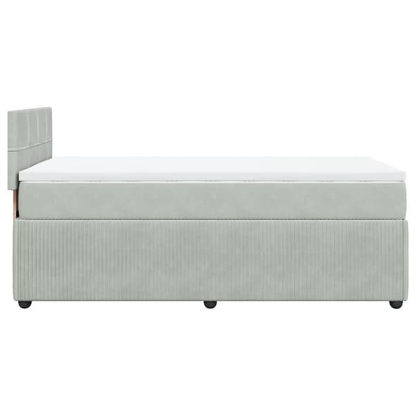 Ramsäng med madrass ljusgrå 80x200 cm sammet