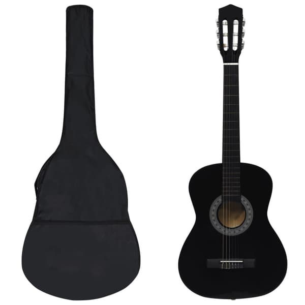Gitarr för nybörjare 8 delar klassisk svart 3/4 36"