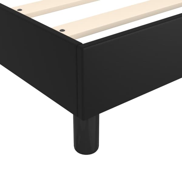 Boxspring-sängram svart 120x200 cm konstläder