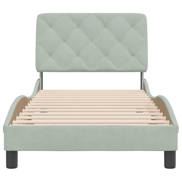Bed Frame without Mattress Light Grey 90x200 cm Velvet