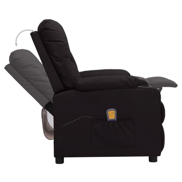 Massagefåtölj svart konstläder