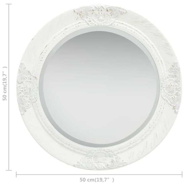Väggspegel barockstil 50 cm vit