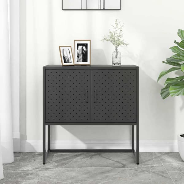 Skänk antracit 75x35x75 cm stål