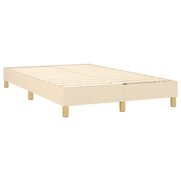 Boxspring-sängram gräddvit 120x200 cm tyg