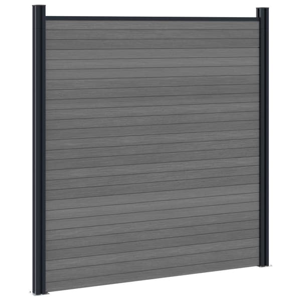 Stängselpanel 6 pcs WPC och aluminium Grå
