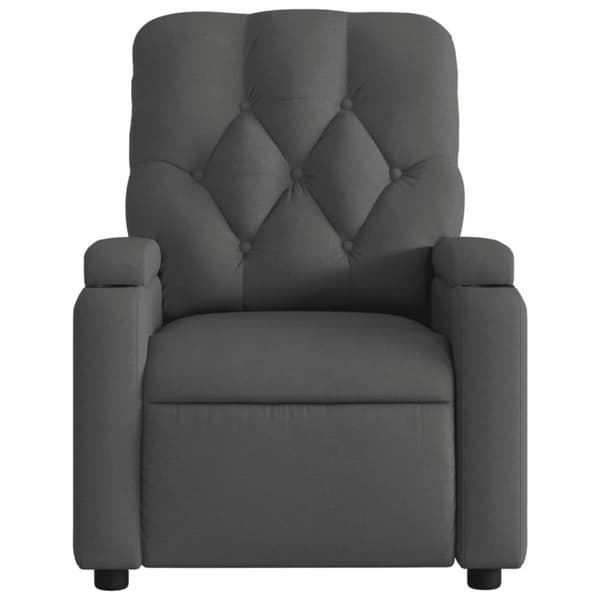 Massagefåtölj mörkgrå tyg