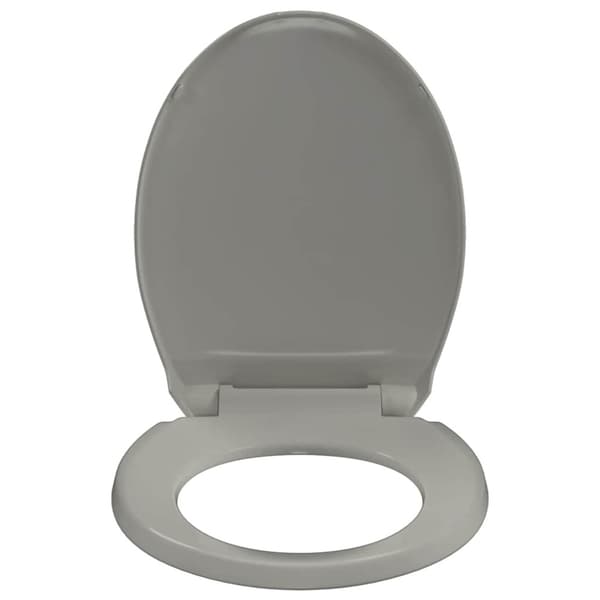 Toalettsits mjuk stängning snabbfäste grå oval
