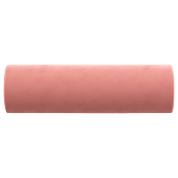 Prydnadskuddar 2 st rosa Ø15x50 cm sammet