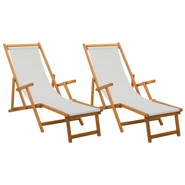 Hopfällbar solstol 2 st 3 Position Massiv Eukalyptus Trä