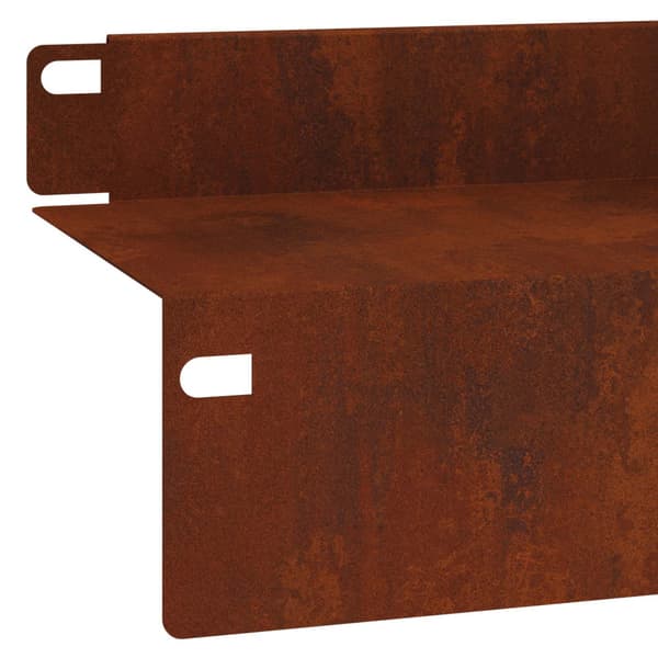 Kant för gräsmatta 10 pcs 100 x 10 x 8 cm Stål Rostig