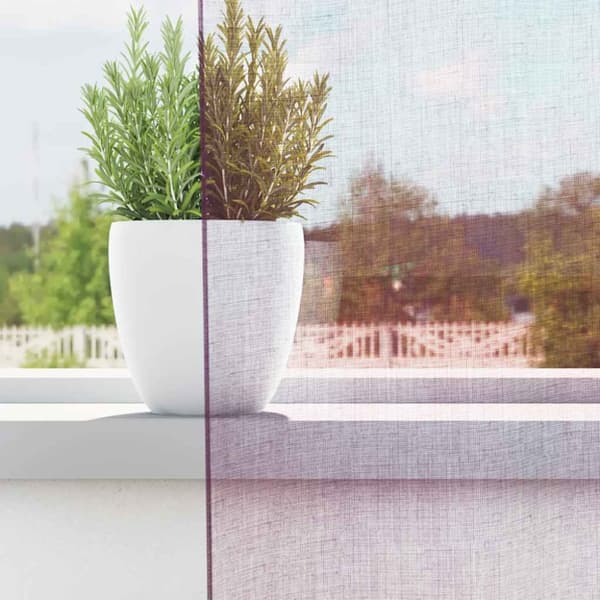 Voile gardiner med stångfickor 2 st lila
