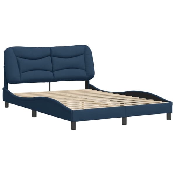 Bed Frame without Mattress "Hvar" Blue 140x190 cm Fabric
