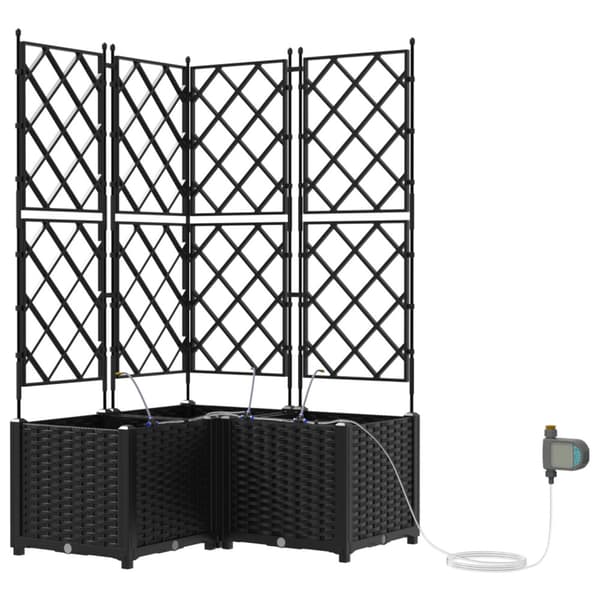 Trädgårdsplanterare 3 pcs Svart Plast