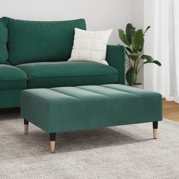 Fotpall mörkgrön 77x55x31 cm sammet