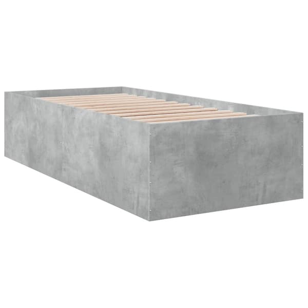 Sängram betonggrå 75x190 cm konstruerad trä