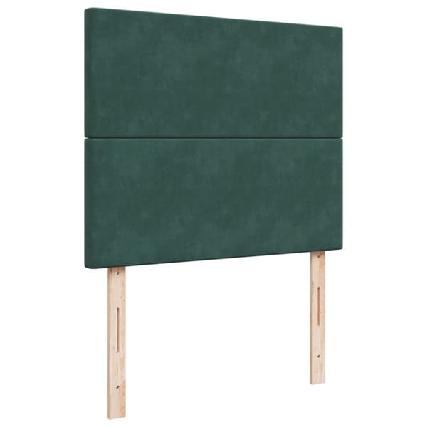 Ramsäng med madrass mörkgrön 120x190 cm sammet