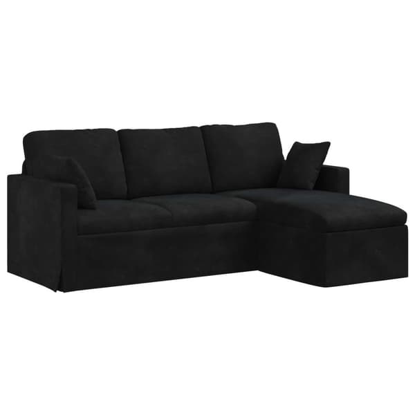 Soffa Svart 198 x 134 x 80 cm Sammet