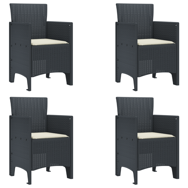 Trädgårdsmöbelset 5 pcs Antracit Polypropylen