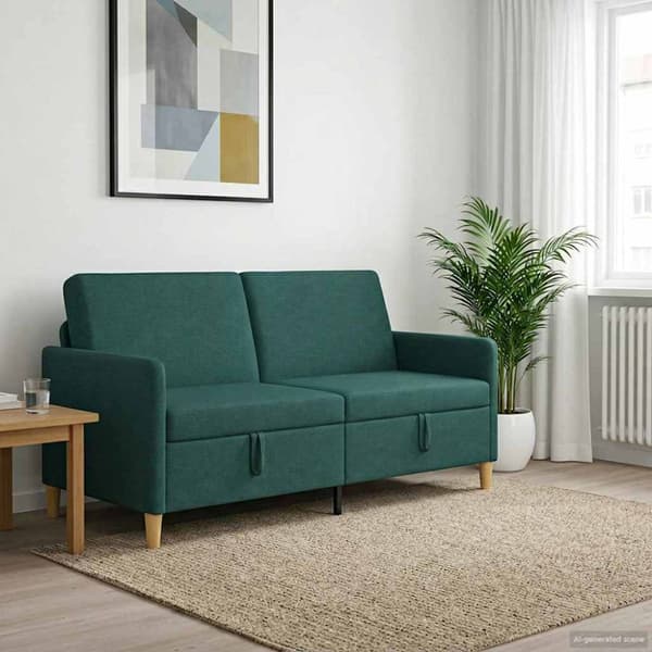 Soffa med förvaring Mörkgrön 172 x 78 x 87 cm Polyester