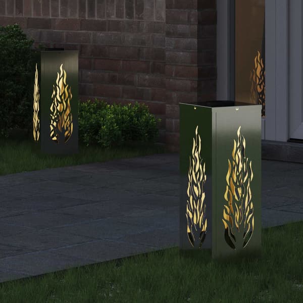 Solar LED Stig Ljus 2 pcs Silver Galvaniserat stål
