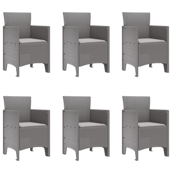 Trädgårdsmöbelset 7 pcs Ljusgrå Polypropylen