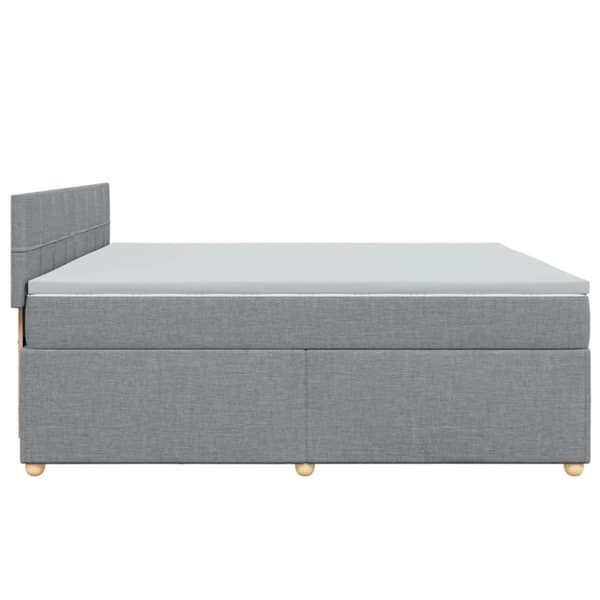 Ramsäng med madrass ljusgrå 200x200 cm tyg