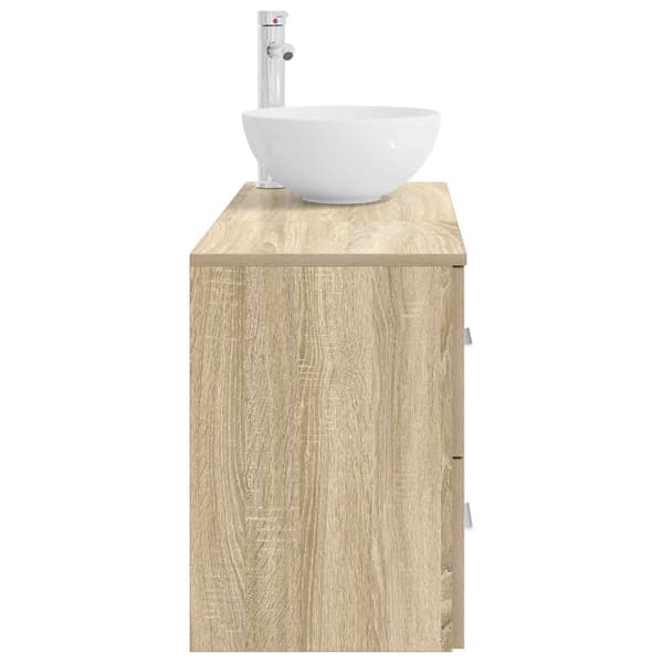 Badrumsmöbelset 2 pcs Sonoma-ek Konstruerat trä