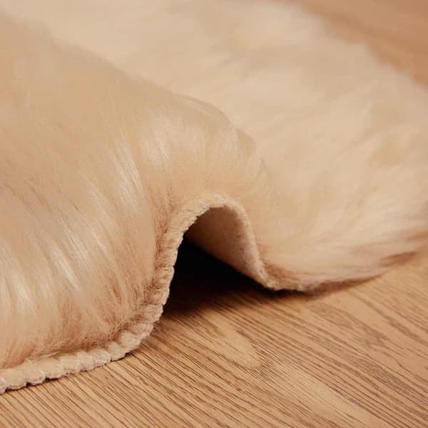 Fuskfäll matta TAFALLA Beige 60 x 90 cm Polyester