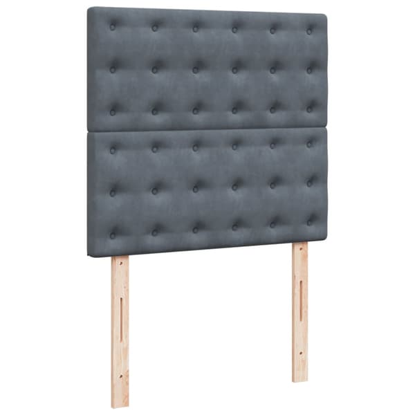 Ramsäng med madrass mörkgrå 90x200 cm sammet