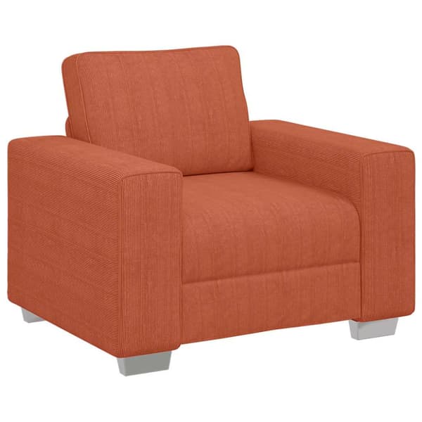 Soffstol röd orange 100x77x82 cm manchestertyg