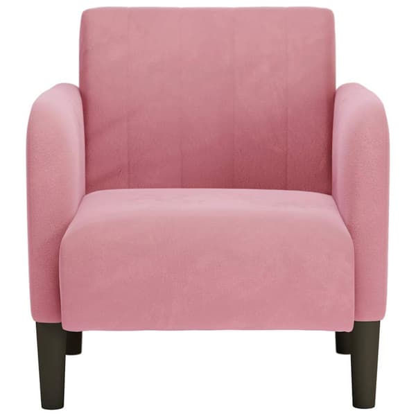 Soffstol med armstöd rosa 54 cm sammet