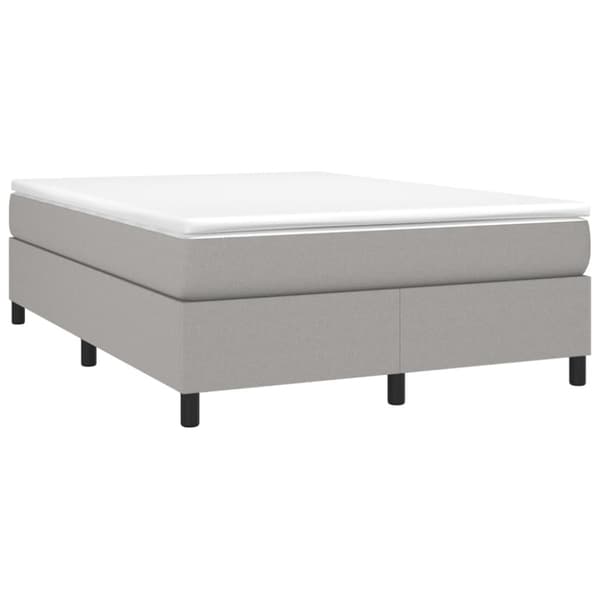 Boxspring-sängram ljusgrå 140x190 cm tyg