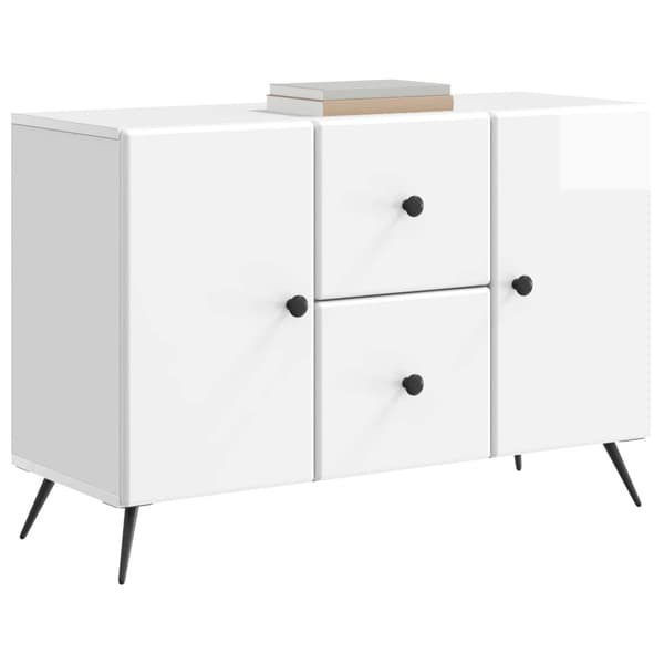 Sideboard Vit högglans 89 x 34,5 x 60 cm Konstruerat trä